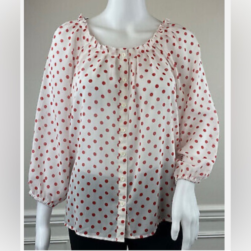 H&M size 4 polka dot peasant blouse